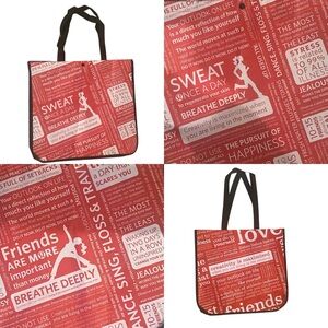 Lululemon Red & White Creativity is Maximized Tote  14.5”H x 16”W 6.5”